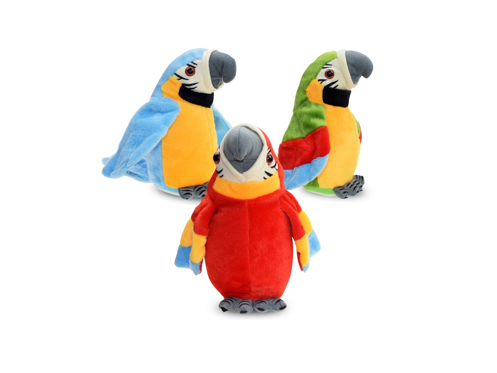 Plyšový hovoriaci papagáj Ara